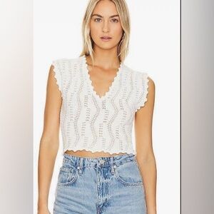 27 Miles Malibu crochet top M. Anakin top in cloud.